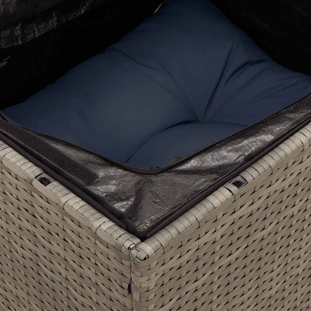 7-teiliges Gartensofa-Set mit Kissen, grau, Polyrattan