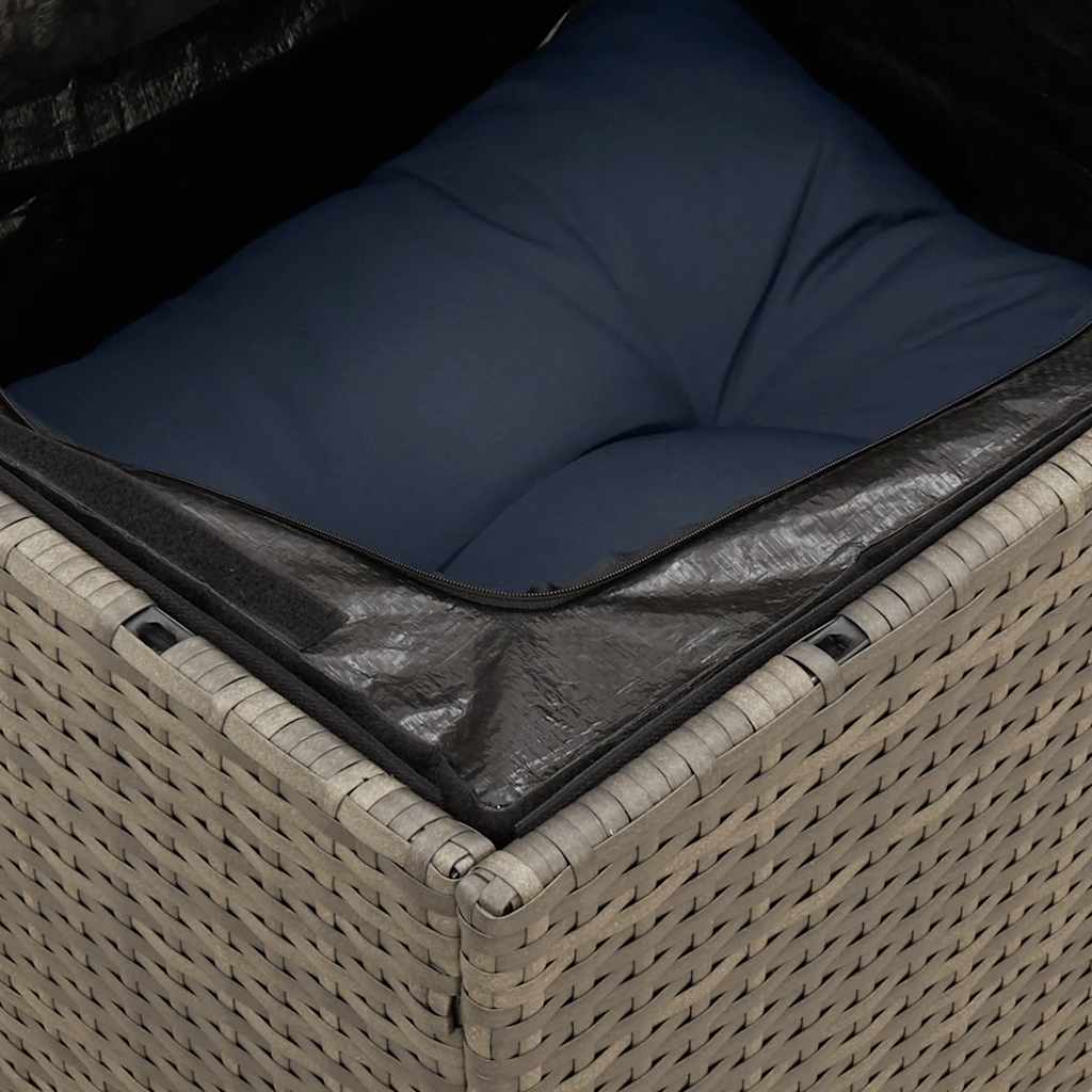 10-teiliges Gartensofa-Set mit Kissen, grau, Polyrattan