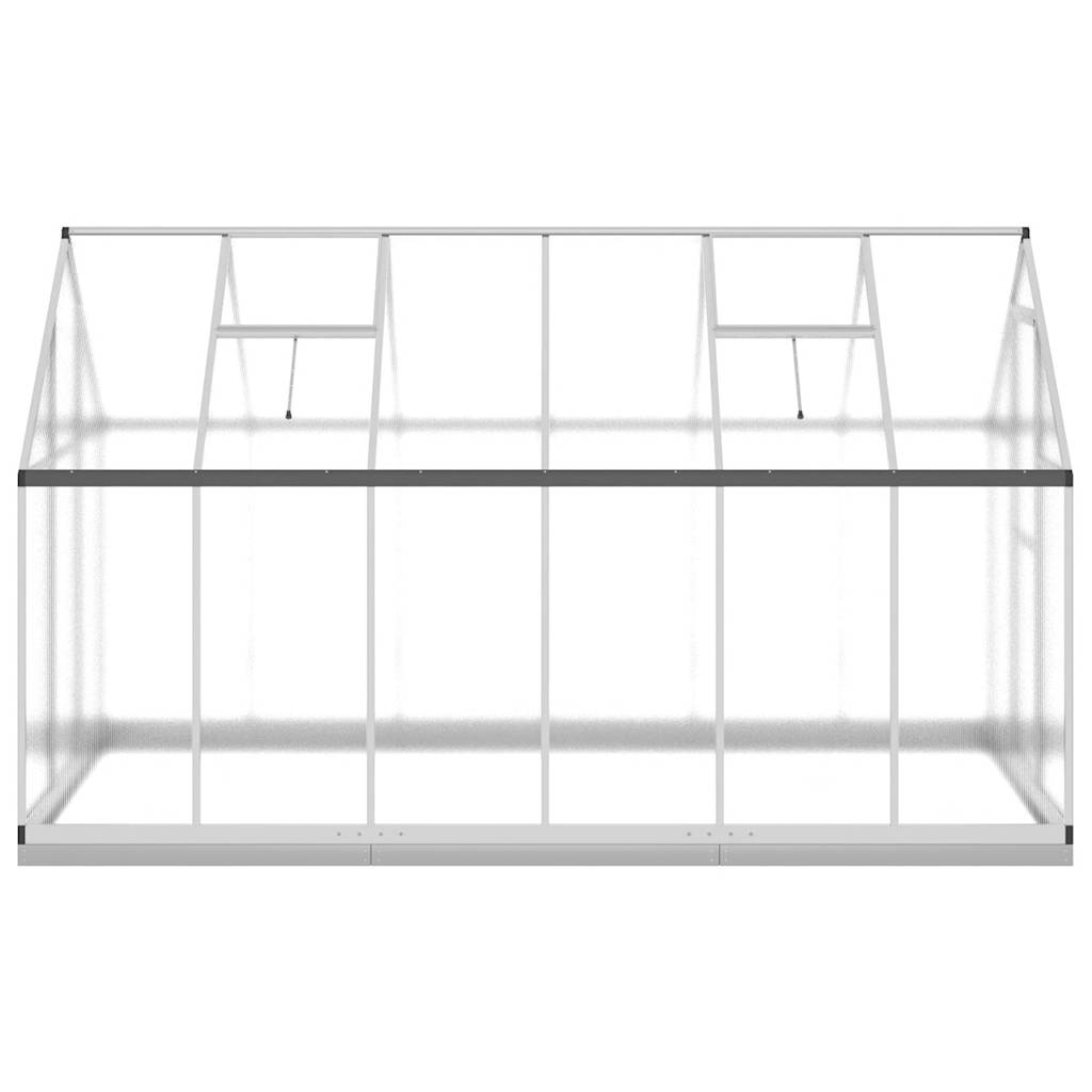 Gewächshaus mit Fundamentrahmen Silber 334x169x202cm Aluminimum