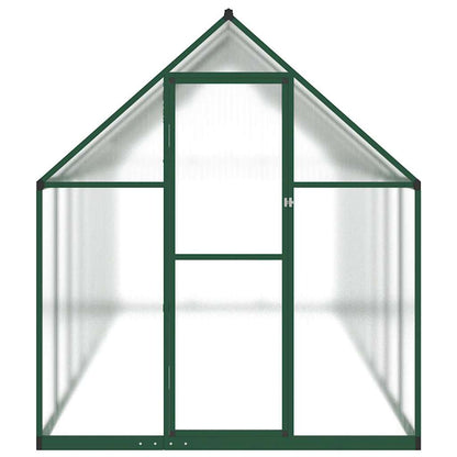 Gewächshaus mit Fundamentrahmen Grün 445x169x195 cm Aluminimum
