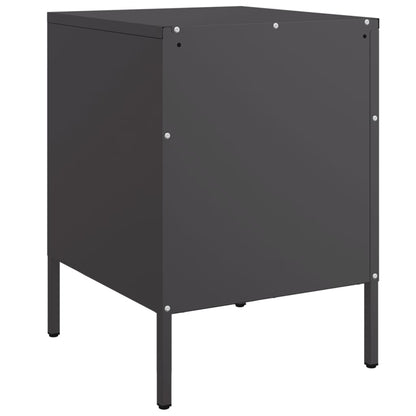 Sengeborde 2 stk Sort 36x39x50,5 cm Stål