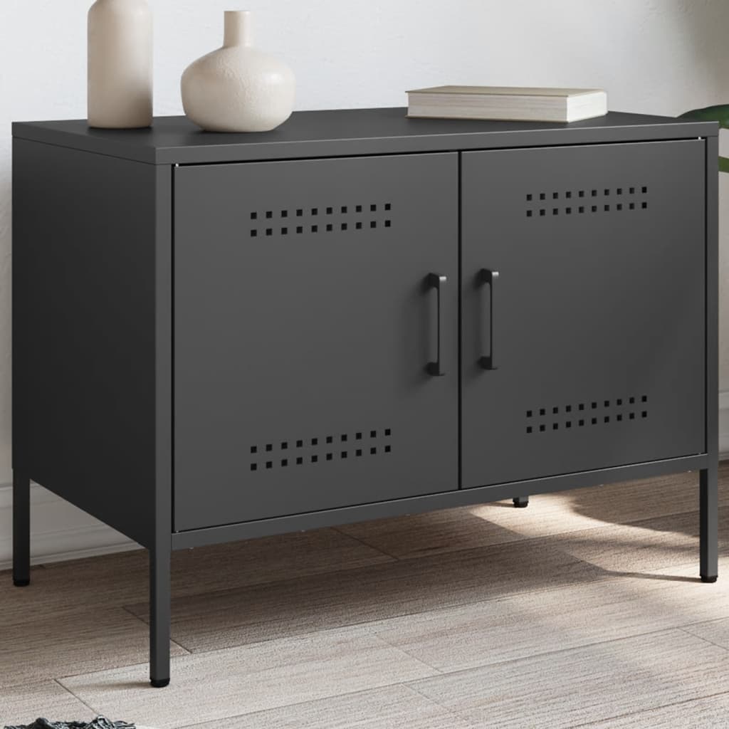 TV-skab Sort 68x39x50,5 cm Stål
