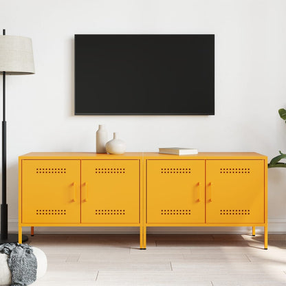 TV-skabe 2 stk Sennepsgul 68x39x50,5 cm Stål