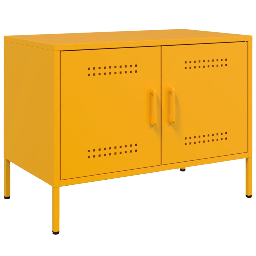 TV-skabe 2 stk Sennepsgul 68x39x50,5 cm Stål