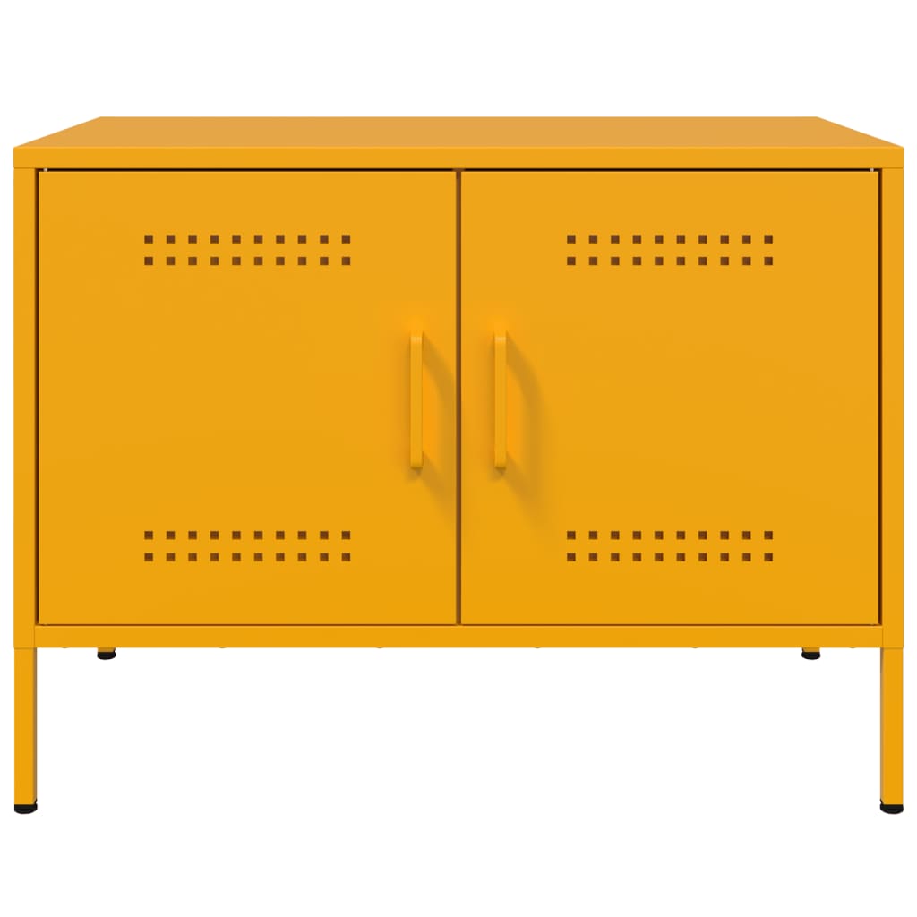 TV-skabe 2 stk Sennepsgul 68x39x50,5 cm Stål