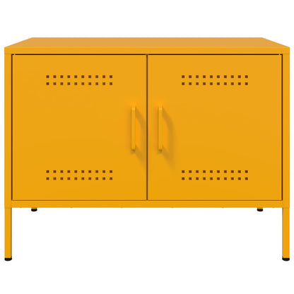 TV-skabe 2 stk Sennepsgul 68x39x50,5 cm Stål