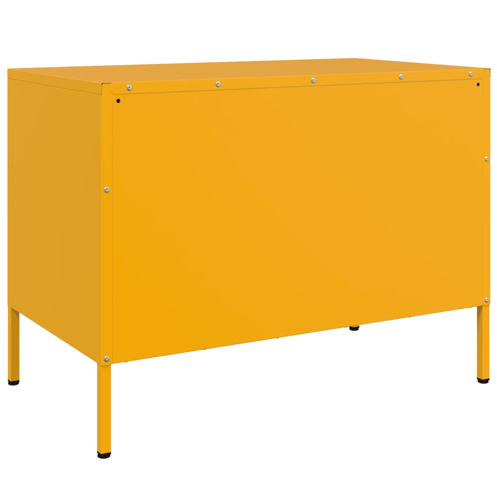 TV-skabe 2 stk Sennepsgul 68x39x50,5 cm Stål