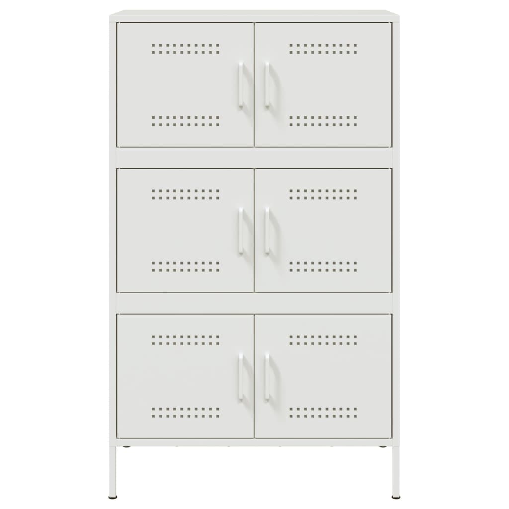 Highboard Weiß 68x39x113 cm Stahl