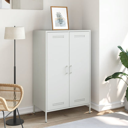 Highboard Hvid 68x39x113 cm Stål