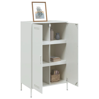Highboard Hvid 68x39x113 cm Stål
