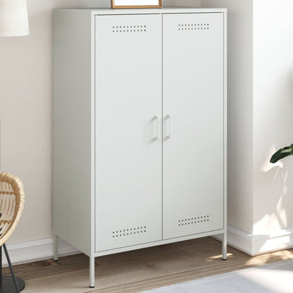 Highboard Hvid 68x39x113 cm Stål