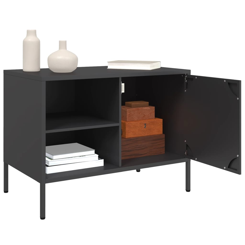 TV-skab Sort 68x39x50,5 cm Stål