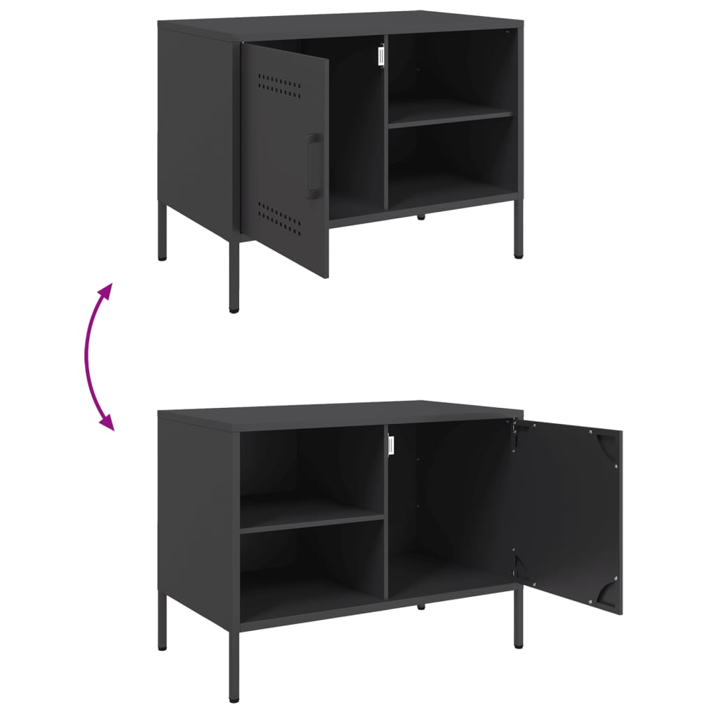 TV-skab Sort 68x39x50,5 cm Stål