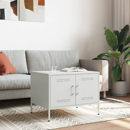Sofabord Hvid 68x50x50,5 cm Stål