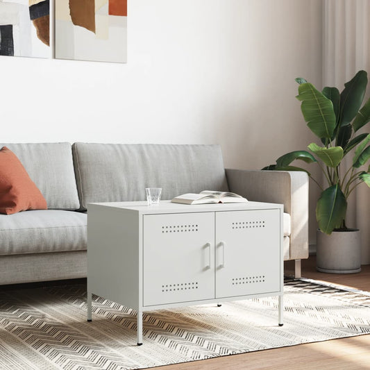 Sofabord Hvid 68x50x50,5 cm Stål