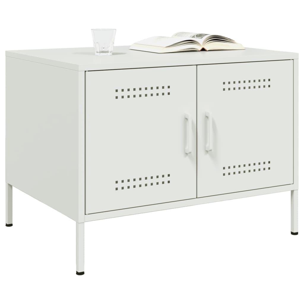 Sofabord Hvid 68x50x50,5 cm Stål