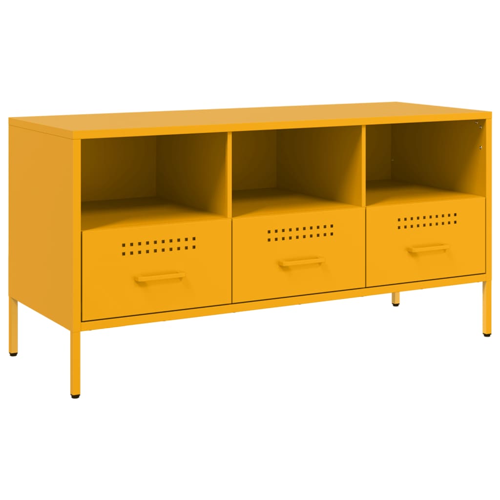 TV-skab Sennep Gul 100,5x39x50,5 cm Stål