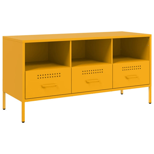 TV-skab Sennep Gul 100,5x39x50,5 cm Stål