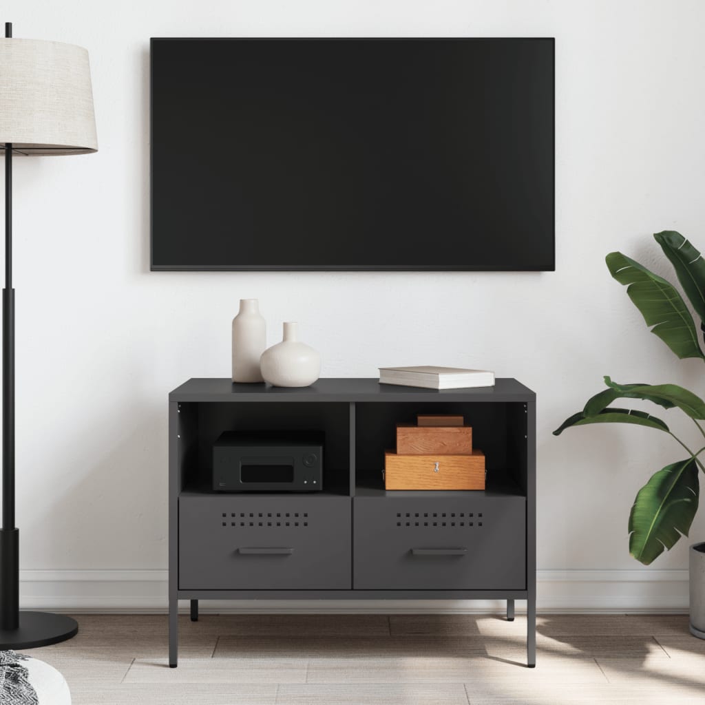 TV-skab Sort 68x39x50,5 cm Stål