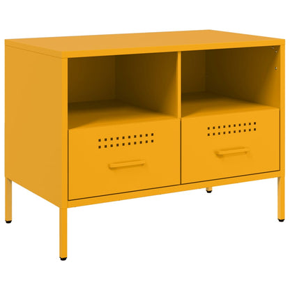 TV-skabe 2 stk Sennepsgul 68x39x50,5 cm Stål