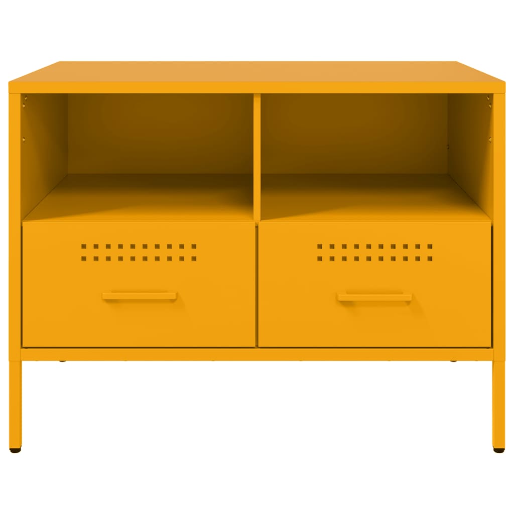 TV-skabe 2 stk Sennepsgul 68x39x50,5 cm Stål