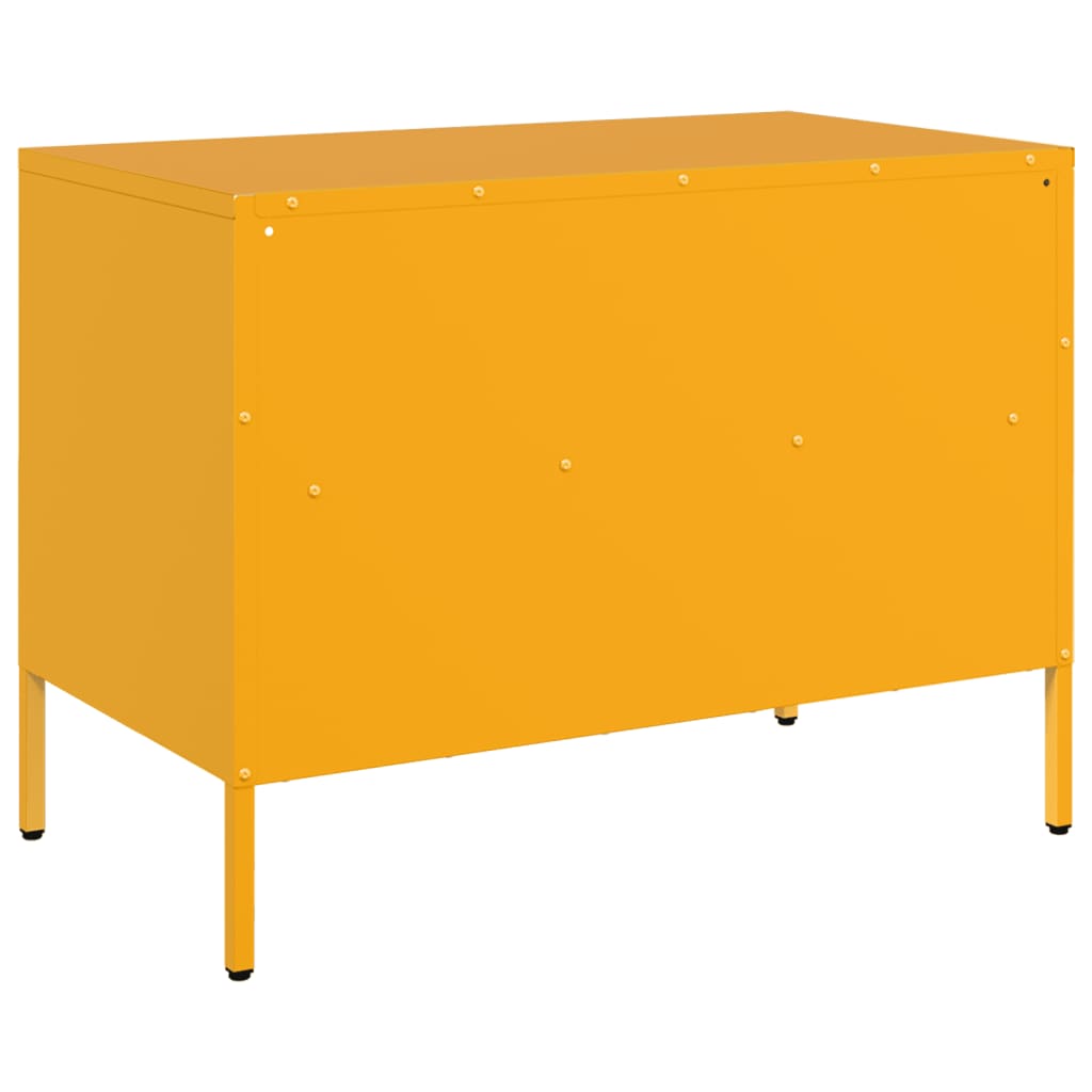 TV-skabe 2 stk Sennepsgul 68x39x50,5 cm Stål