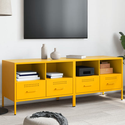 TV-skabe 2 stk Sennepsgul 68x39x50,5 cm Stål