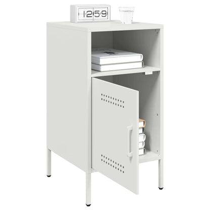 Sengeborde 2 stk Hvid 36x39x68 cm Stål