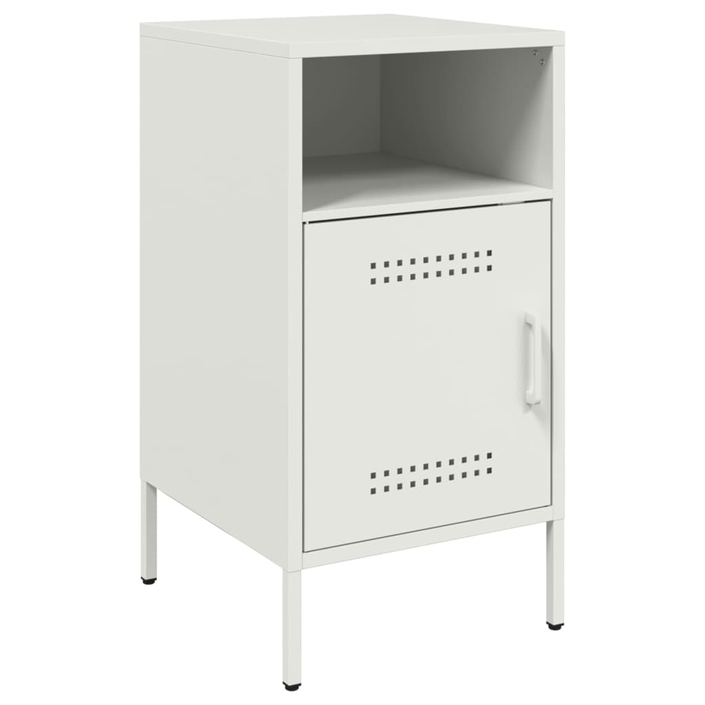 Sengeborde 2 stk Hvid 36x39x68 cm Stål