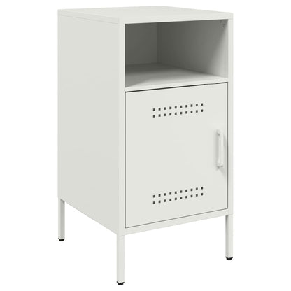 Sengeborde 2 stk Hvid 36x39x68 cm Stål