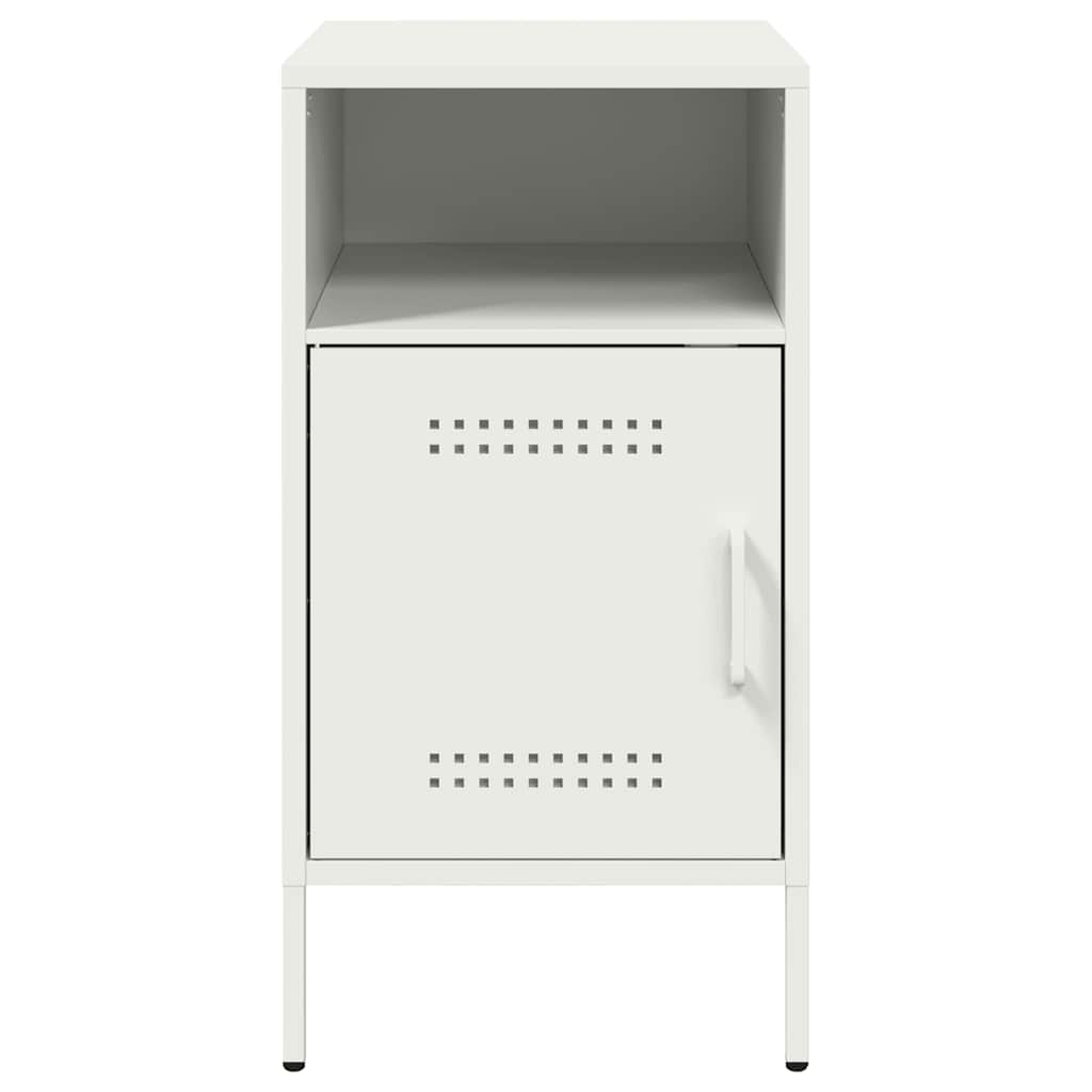 Sengeborde 2 stk Hvid 36x39x68 cm Stål
