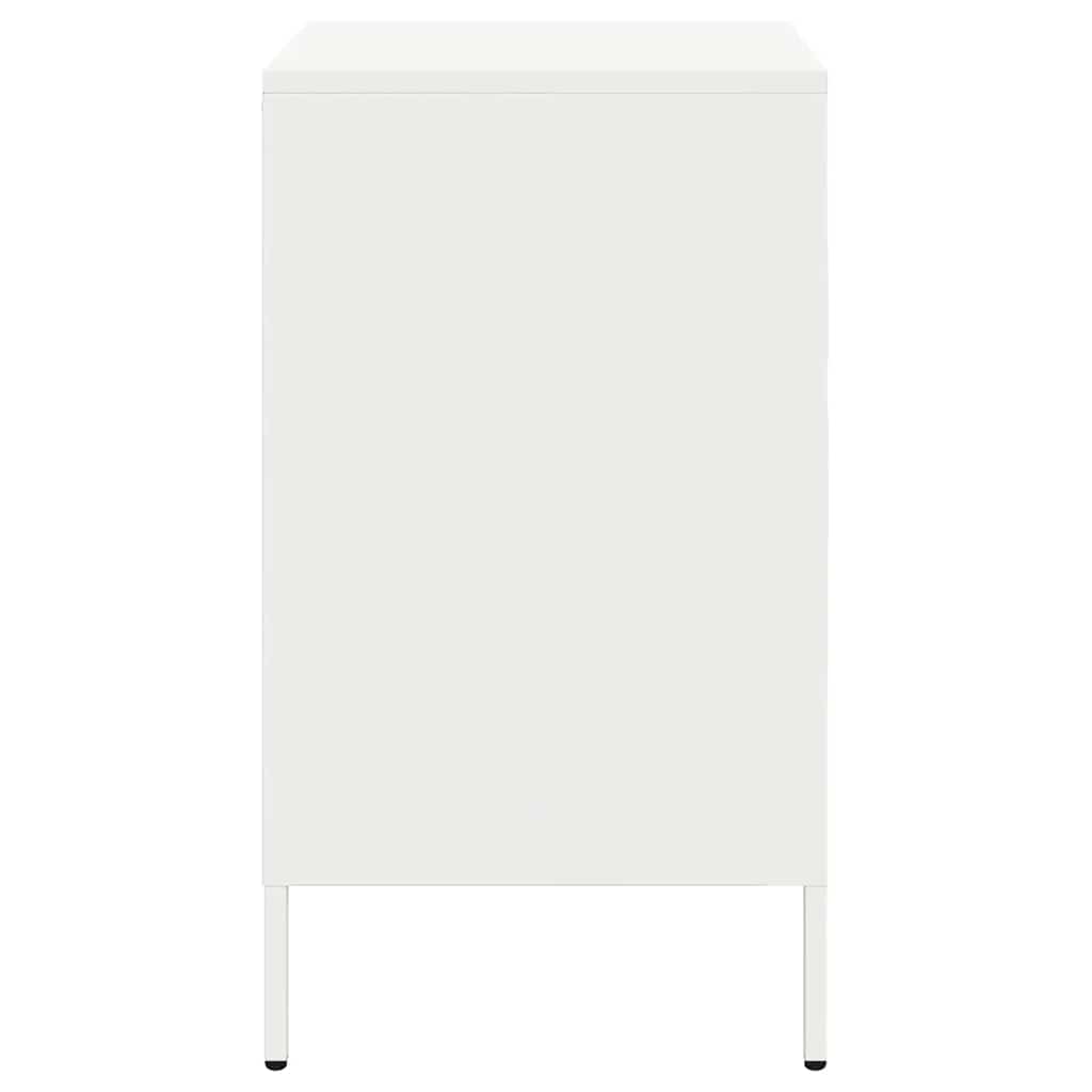 Sengeborde 2 stk Hvid 36x39x68 cm Stål