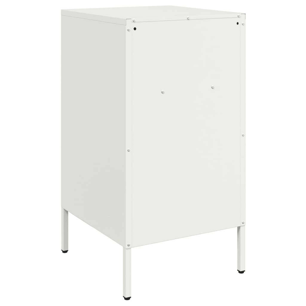 Sengeborde 2 stk Hvid 36x39x68 cm Stål