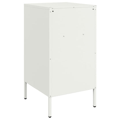 Sengeborde 2 stk Hvid 36x39x68 cm Stål