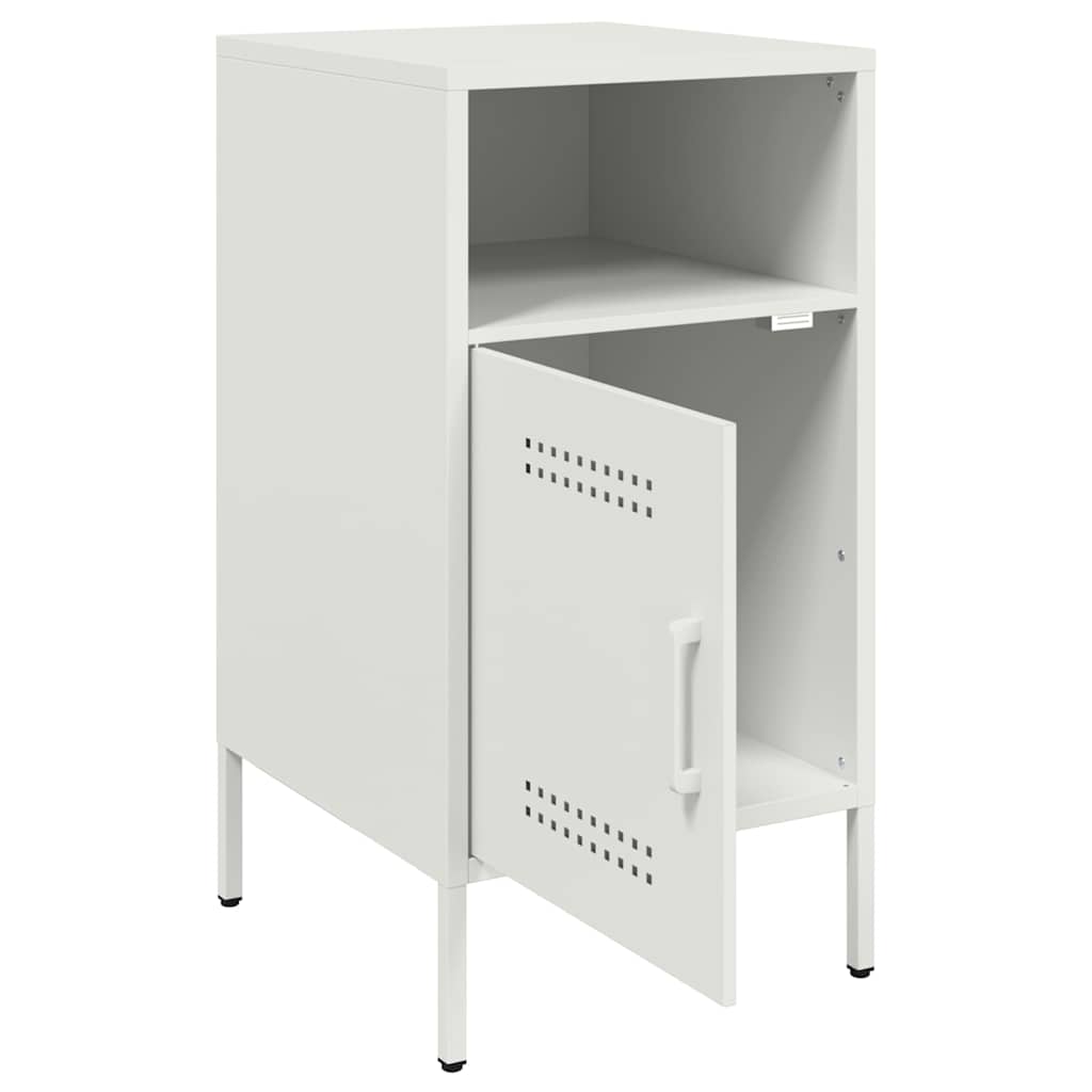 Sengeborde 2 stk Hvid 36x39x68 cm Stål