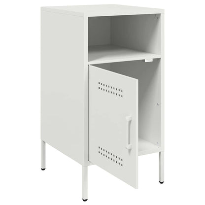 Sengeborde 2 stk Hvid 36x39x68 cm Stål