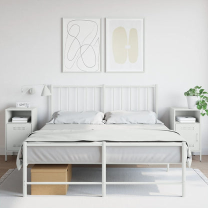 Sengeborde 2 stk Hvid 36x39x68 cm Stål