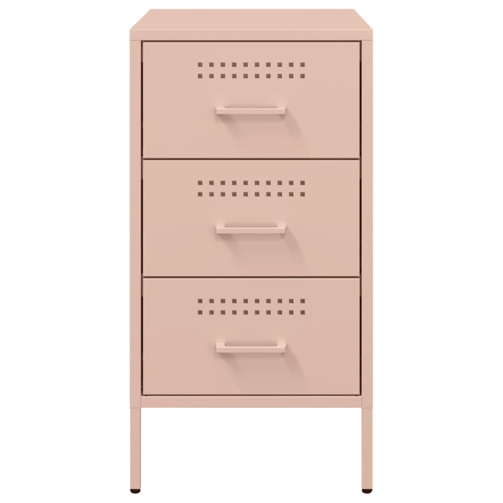 Nachttische 2 Stk. Rosa 36x39x68 cm Stahl