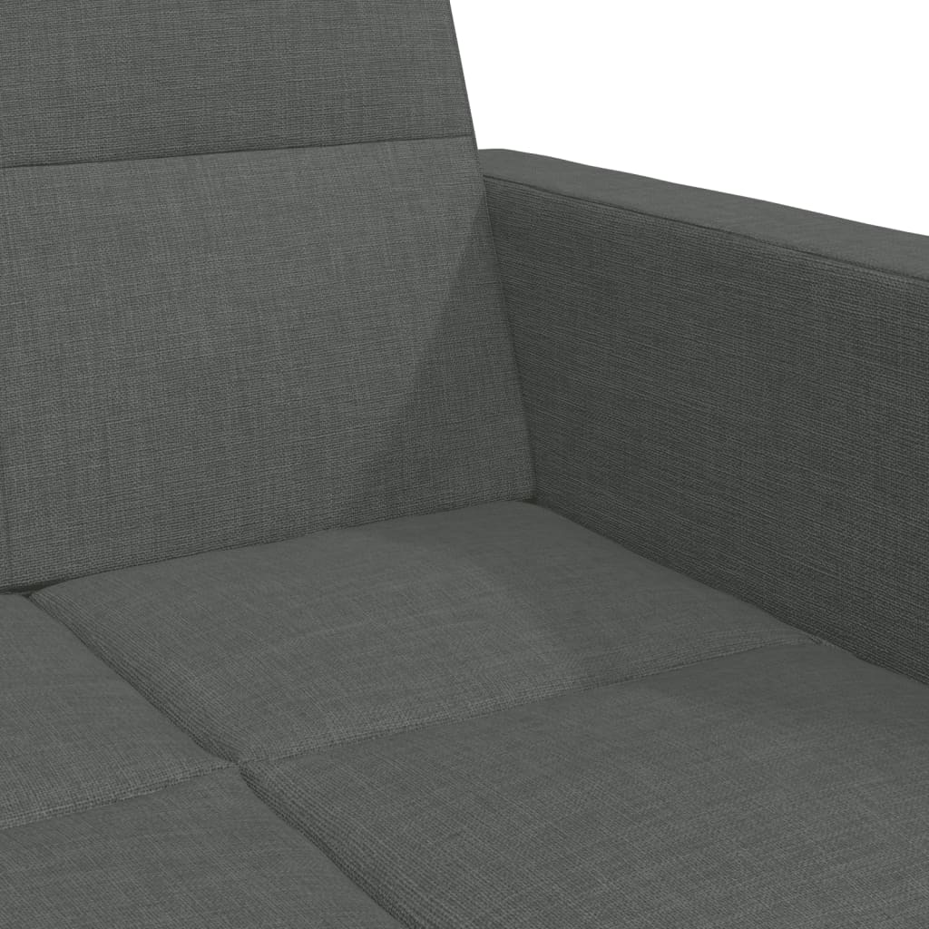 Schlafsofa 2-Sitzer mit Fußhocker Dunkelgrau Stoff