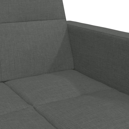 Schlafsofa 2-Sitzer mit Fußhocker Dunkelgrau Stoff