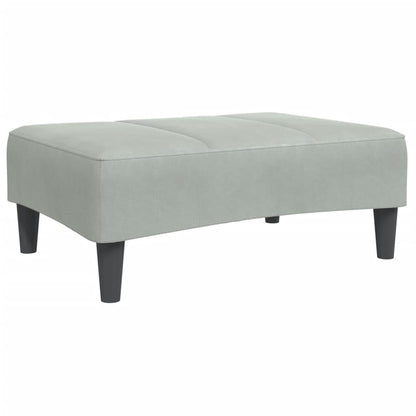 Schlafsofa 2-Sitzer mit Fußhocker Hellgrau Samt