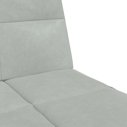 Schlafsofa 2-Sitzer mit Fußhocker Hellgrau Samt