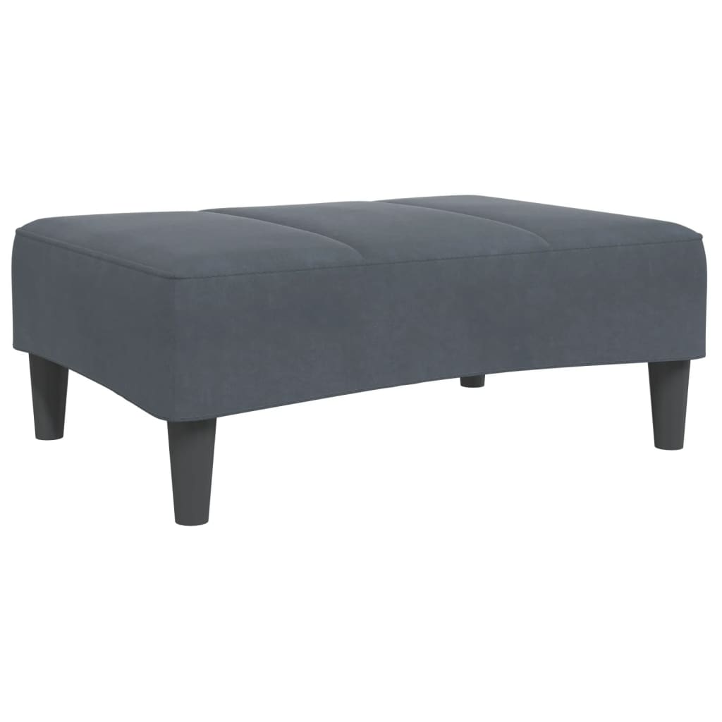 Schlafsofa 2-Sitzer mit Fußhocker Dunkelgrau Samt