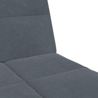 Schlafsofa 2-Sitzer mit Fußhocker Dunkelgrau Samt