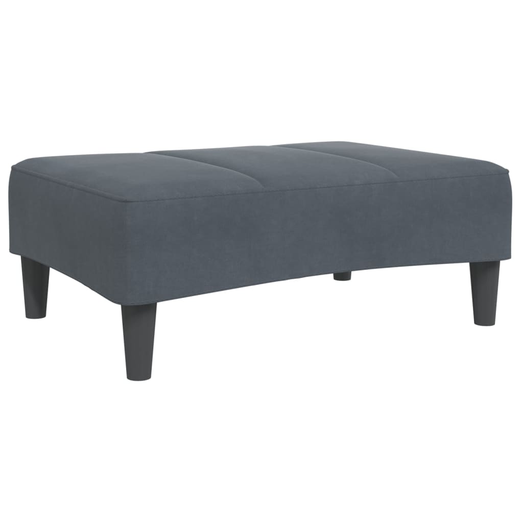 Schlafsofa 2-Sitzer mit Fußhocker Dunkelgrau Samt