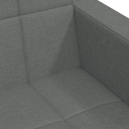 Schlafsofa 2-Sitzer mit Fußhocker Dunkelgrau Stoff
