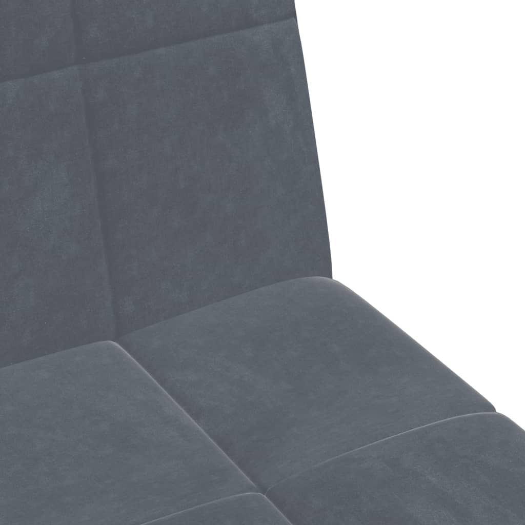 Schlafsofa 2-Sitzer mit Fußhocker Dunkelgrau Samt