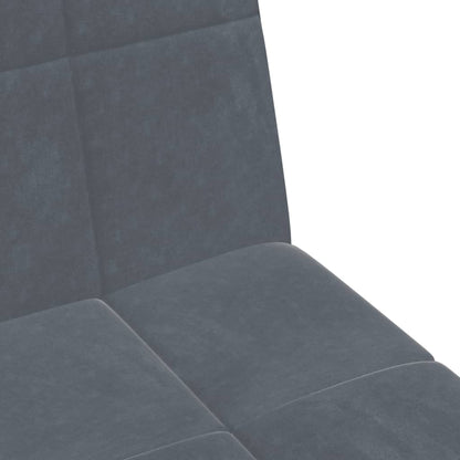 Schlafsofa 2-Sitzer mit Fußhocker Dunkelgrau Samt