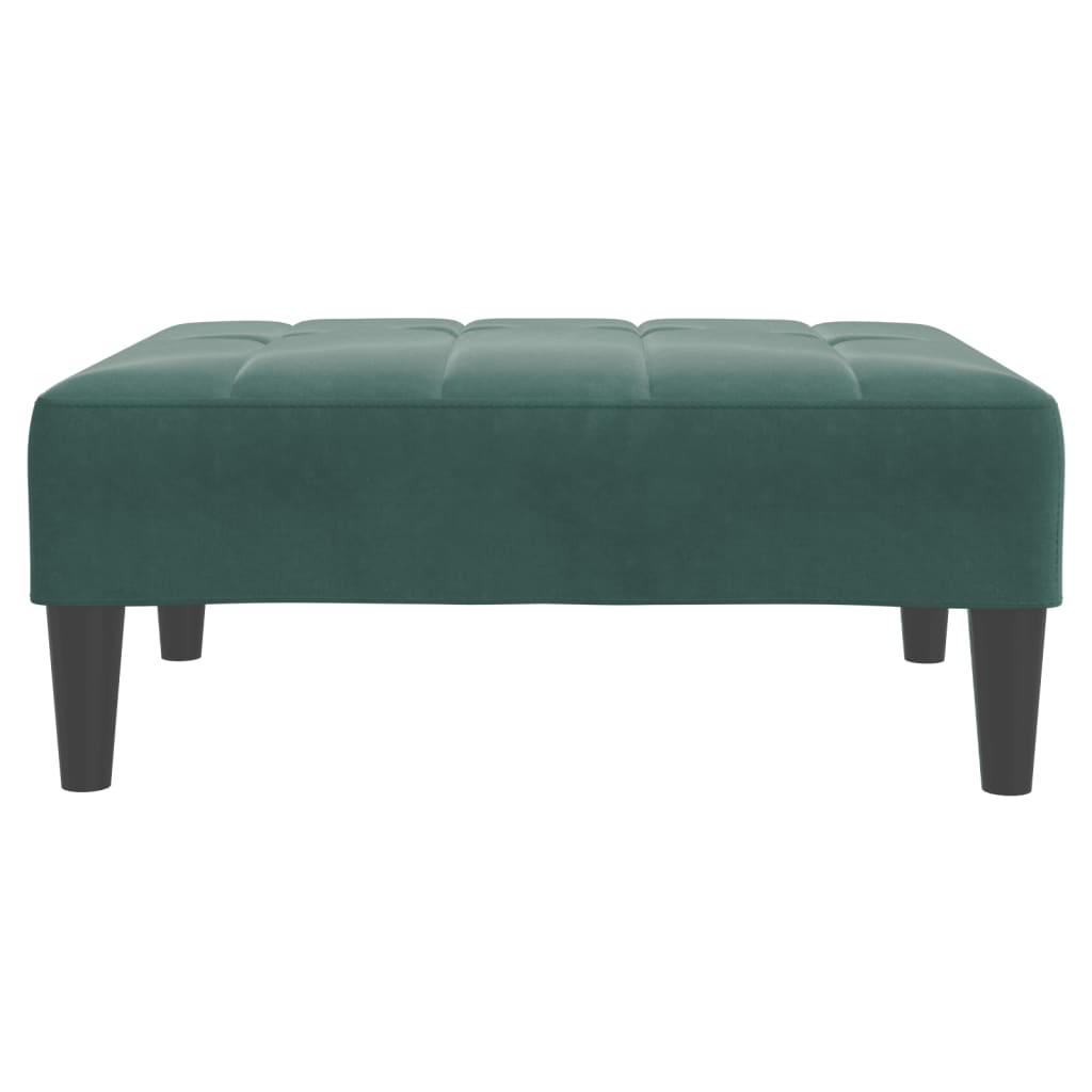 Schlafsofa 2-Sitzer mit Fußhocker Dunkelgrün Samt