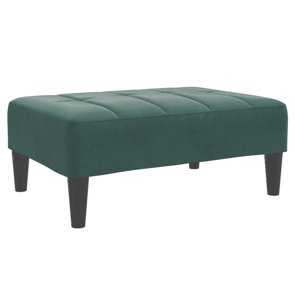 Schlafsofa 2-Sitzer mit Fußhocker Dunkelgrün Samt